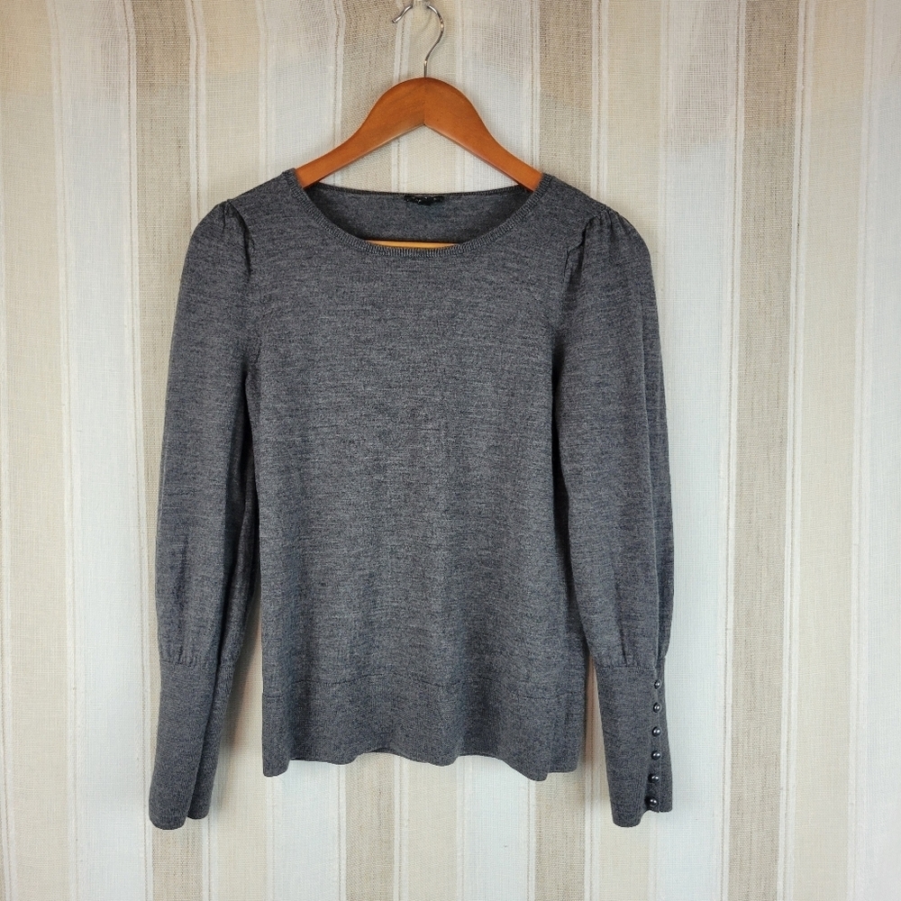Talbots Pure Merino Wool Sweater Gray Size Small